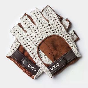 Gants de poignet en peau de mouton avec garniture en cuir, respirants, pour la conduite, le cyclisme, les voyages, le printemps, l'été, usage quotidien - Product Image 1