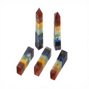 Obélisque en Agate des Sept Chakras Poli, Cristal de Guérison, Tour de 3-5 Pouces, Décoration d'Intérieur, Cadeaux de Mariage, En Gros, En Promotion - Product Image 1