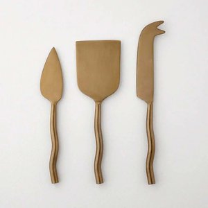 Juego de Cuchillos para Queso y Pan con Acabado Dorado, Excelente Calidad, con Mango de Diseño, Juego de Espátulas para Mantequilla de Acero Inoxidable - Product Image 1