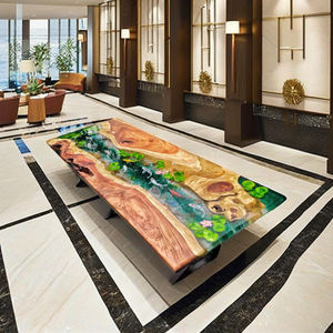 Tablero de Mesa Rectangular de Madera de Acacia y Resina Epoxi Hecho a Mano para Oficina, Hotel, Sala de Estar - Tablero de Mesa de Comedor - Tablero Decorativo para el Hogar - Product Image 1