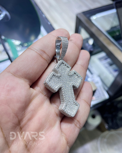 Pendentif Croix Certifié Luxe Moissanite D VVS1 Sertie de Diamants, en Argent 925 Plaqué Or et Rhodium, Style Hip-Hop - Product Image 2