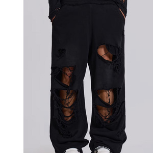 Pantalon de jogging cargo streetwear pour homme, molletonné, multi-poches, coupe ample, en coton, personnalisable - Product Image 3