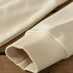 Sudadera con Capucha Extra Grande para Hombre, Color Sólido, Felpa, Informal, Beige, Corte Regular, para Otoño - Product Image 3