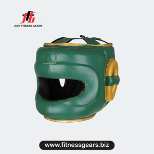 Protège-tête de boxe en cuir vert, à lacets, respirant, pour entraînement et sparring, pour adultes, arts martiaux - Product Image 1