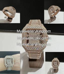 Luxury VVS Moissanite Full Diamond Inlaid <b>Mechanical</b> <b>Watch</b>, Shining Ice Out Hip-Hop Style Diamond <b>Watch</b> - Product Image 5