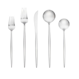 Ensemble de 5 couverts de luxe en acier inoxydable poli brillant pour restaurant, vaisselle de table haut de gamme, très demandé - Product Image 1