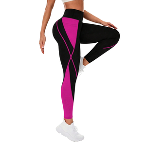 Leggings de yoga taille haute pour femmes, color block, avec poche latérale, extensibles, pour la course, le fitness, l'entraînement et les activités sportives - Product Image 4