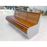 Banc avec base et une bonne capacité de charge, design classique moderne, bancs en bois pour 4 personnes, résistant aux intempéries, pour jardin et parc