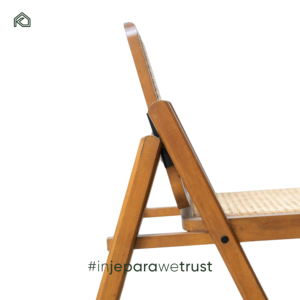 Silla Plegable de Mimbre y Ratán Vintage para Jardín, Sala de Estar, Cocina, Villa, Baño, Hecha en Indonesia - Laila - Product Image 3