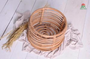 Cuna de bambú grande en forma de calabaza con asas, de madera maciza y ratán natural para bebés de 0 a 6 meses, bebés y niños. - Product Image 3