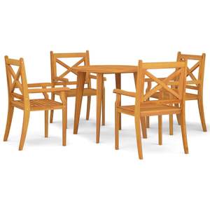 Ensemble de salle à manger de jardin en bois d'acacia massif, durable et de taille moyenne, beauté naturelle pour les repas en plein air - Product Image 2