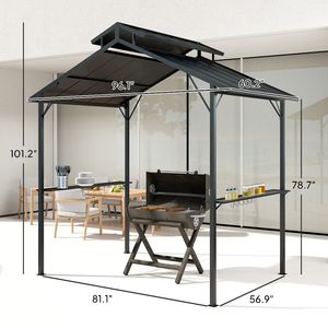 Gazebo in Legno con Griglia BBQ per Cucina all'Aperto - Product Image 5