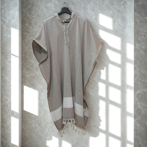 Albornoz Turco Sostenible con Bolsillos y Capucha, Toalla de Baño de Lujo Lavable para Spa en Casa, Albornoces Turcos para Hammam - Product Image 6