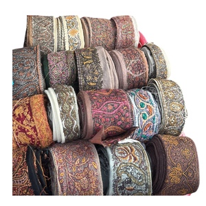 2026 Embroidered High Quality Cotton Lace Ribbons Trim Dress Neck <b>Sequins</b> Lace at Wholesale Price for Export India - Product Image 1