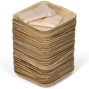 Natural Compostable Areca Leaf <b>Disposable</b> Plates Microwave Safe Chemical Free Heavy Duty Palm Leaf <b>Tableware</b> For Events - Product Image 1