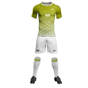 Tenue de football personnalisée sublimée pour homme, maillot vert et blanc, short, kit respirant toutes saisons, vêtements de sport pour adulte CARE MASTER - Product Image 2