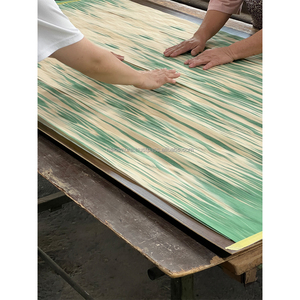 FANCY PLYWOOD Dyed Green Hinoki Cypress IRODORITAI Veneered Plywood <b>Board</b> Urethane Coating Japanese Design Checkered Striped - Product Image 4