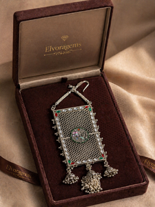 ELVORA GEMS Cadena de cintura étnica para mujer, chapada en plata antigua, con colgante de borla e incrustaciones de diamantes de imitación, forma de gancho, modelo de boda ELV071 - Product Image 6