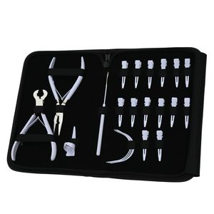 Professional Hair Extension Tool Kit Micro Beads Crimper Remover Plier Keratin Bond Cutter Curved <b>Needles</b> Sectioning Clips - Product Image 5
