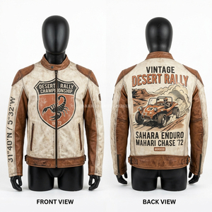 Motorcycle Racing Leather Jacket Custom Graphic Print Biker Coat Sport Outerwear Men Fashion Rider Apparel Durable Quality - Product Image 6