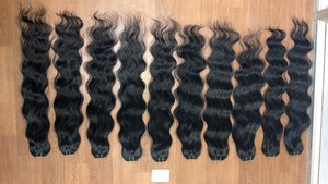 Extensions de cheveux indiens Remy pour cheveux vierges décolorés chimiquement de couleur claire, pour pose par machine à double trame - Product Image 2