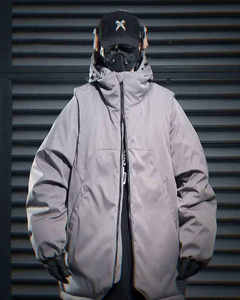 Veste technique imperméable personnalisée pour homme, coupe-vent tactique, streetwear cyberpunk, veste cargo fonctionnelle à capuche pour l'extérieur - Product Image 3