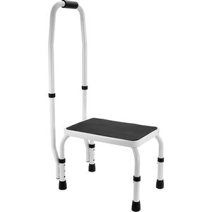 1-Step Steel Step Ladder with 3 Adjustable Heights <b>Portable</b> 330lbs Capacity Toddler and Adult Step <b>Stool</b> for Stairs - Product Image 1