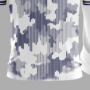 เสื้อยืดผู้ชายสีดำ-น้ำเงิน ลายเรขาคณิต พิมพ์ลายแบบ Sublimation แขนสั้น ระบายเหงื่อได้ดี ทรงปกติ น้ำหนักเบา ต้านเชื้อแบคทีเรีย ด้านหน้า - Product Image 6