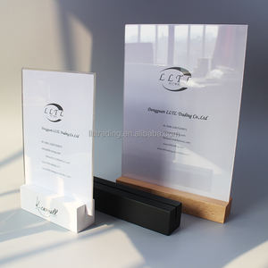 Supporto per insegne <span class=keywords><strong>da</strong></span> <span class=keywords><strong>tavolo</strong></span> <span class=keywords><strong>Plexiglass</strong></span> in acrilico con supporto per Menu a Base in legno singolo popolare supporto per Menu in legno bianco nero - Product Image 2