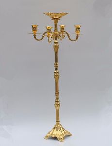 Multi Arm Metal <b>Candelabra</b> For Wedding Reception Table Decoration And Elegant Candle Centerpiece Arrangement - Product Image 6