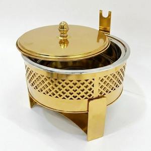 Recipiente Redondo de Acero Inoxidable para Calentar Alimentos, con Tapa, para Buffet, Bodas, Eventos y Catering en el Medio Oriente - Product Image 3