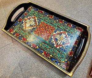 ถาดเสิร์ฟงานแฮนด์เมด ดีไซน์สวยงาม ลายแบบกำหนดเองได้ สำหรับใช้ในครัวเรือน ร้านอาหาร หรือจัดเก็บของ - Product Image 1