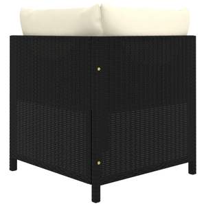 Sofá Esquinero de Jardín de Ratán PE Negro, Acero con Recubrimiento en Polvo y Tela de Poliéster, Muebles Elegantes para Exteriores - Product Image 4
