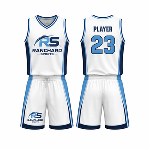 ชุดยูนิฟอร์มบาสเกตบอลสำหรับผู้ชายมืออาชีพ ผ้าโพลีเอสเตอร์ 100% ระบายอากาศได้ดี แห้งเร็ว เป็นมิตรกับสิ่งแวดล้อม รับสกรีนโลโก้และชื่อทีมตามสั่ง (OEM) - Product Image 4