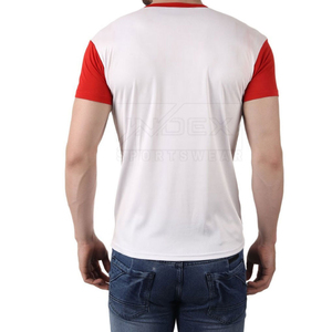 INDEX SPORTS WEAR Men's Red White Short Sleeve T-Shirt O-Neck Sporty Regular Fit Jersey Breathable Printed Front <b>Logo</b> - Product Image 3