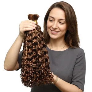 100% Bulk Curly Human Hair Customizable Size Natural Brown Curly Hair Wholesale Hair for Beauty Supply - Product Image 4