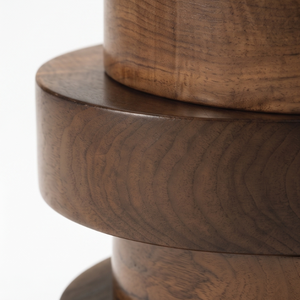 Taburete de Madera Moderno, Diseño Minimalista, Redondo, Apilable, para Sala de Estar, Construcción de Madera Sólida y Duradera - Product Image 4