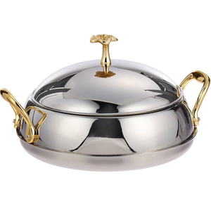 Premium High Quality Round Shape Stainless Steel Shiny Polish Silver Casserole <b>Table</b> -Ware <b>Low</b> Price logo Accept, Western - Product Image 1