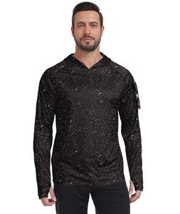 Camiseta de Pesca con Capucha para Hombre, Protección UPF UV 50+, Ligera, con Capucha, Antibacteriana, de Poliéster, para Pesca y Actividades al Aire Libre - Product Image 1