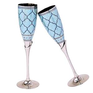 Verres à vin en laiton, flûtes à champagne vintage en métal, verrerie pour Diwali, mariage, anniversaire, cadeau pour couples, mariage - Product Image 4
