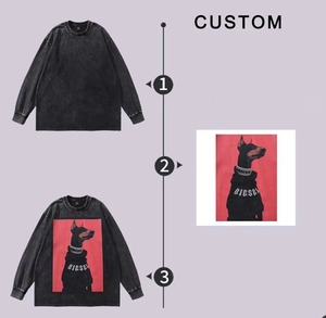 Sudadera con capucha y cremallera para hombre, estilo streetwear de invierno, 100% algodón, lavado a la piedra, con aplique bordado y gráfico de cruz de bruja con pedrería - Product Image 3