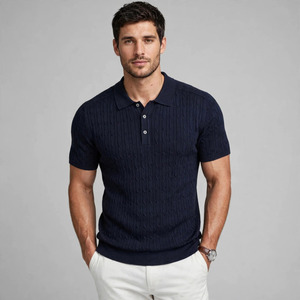 Polo homme en polyester et coton, uni, vierge, prix usine, personnalisable avec logo brodé ou imprimé - Product Image 1