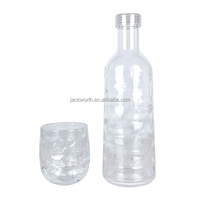 Pichet à boisson en plastique acrylique avec couvercle et poignée Capacité de 2400ml (80oz)