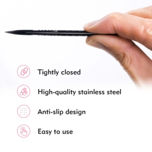 Pince à épiler professionnelle courbée pour extensions de cils, pointe fine de précision, isolation des cils, outil de volume pour salon de beauté - Product Image 5