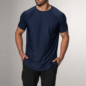 เสื้อยืดออกกำลังกายผู้ชายแบบสั่งทำรุ่นใหม่ คุณภาพสูง เป็นมิตรกับสิ่งแวดล้อม ระบายอากาศได้ดี แห้งเร็ว ผ้าสแปนเด็กซ์/โพลีเอสเตอร์ ป้องกันรอยยับ - Product Image 1