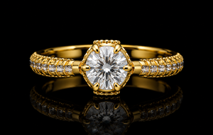 Rose Gold Plated 925 Sterling <b>Silver</b> Pear Cut <b>Solitaire</b> <b>Ring</b> Moissanite Accented Band Luxury Engagement <b>Ring</b> for Her - Product Image 5