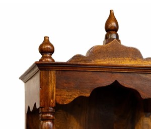 Templo de Madera Tallada para el Hogar |   Altar Compacto para Dios con Bandeja Extraíble |   Comercio al por mayor B2B en India - Product Image 6