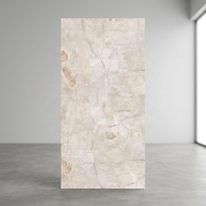 Dalle en pierre frittée Alfa Beige haute brillance 1600x3200mm aspect marbre pour murs et sols 160x320cm Plus grande taille - Product Image 4