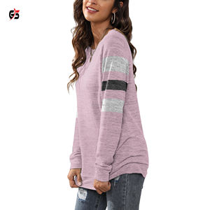 Sweat-shirt blanc à col rond manches longues pour femmes, vêtements OEM, en coton épais et épais, au style décontracté, à la mode, Logo personnalisé imprimé, - Product Image 5