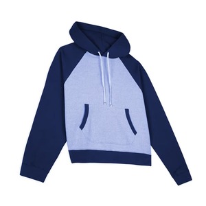 Sudadera con capucha de algodón y forro polar en contraste, estilo raglán, manga larga, corte holgado, de marca de moda para hombre. - Product Image 5